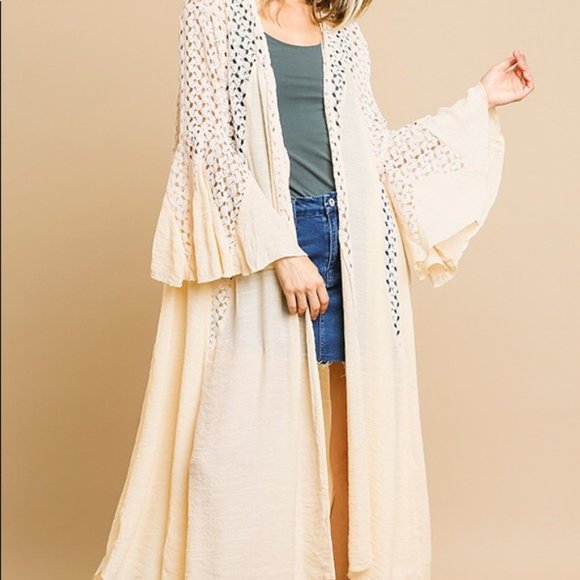 Umgee Boho Crochet Kimono ~ Plus! - Picture 2 of 5